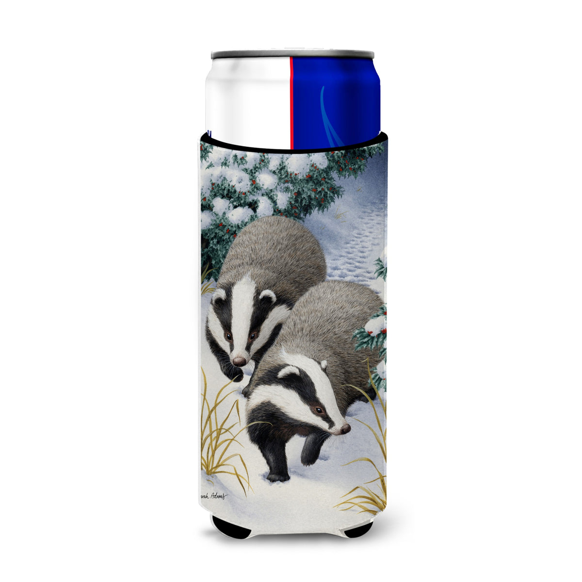 Caroline'S Treasures Badgers On The Move Michelob Ultra Koozies For Slim Cans, Multicolor