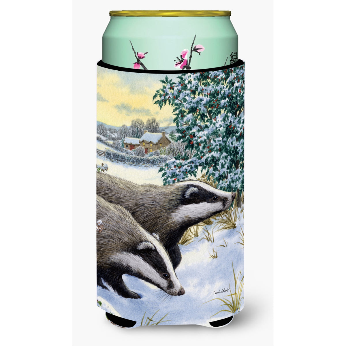 Caroline'S Treasures Badgers Two Of A Kind Tall Boy Koozie Hugger, Multicolor