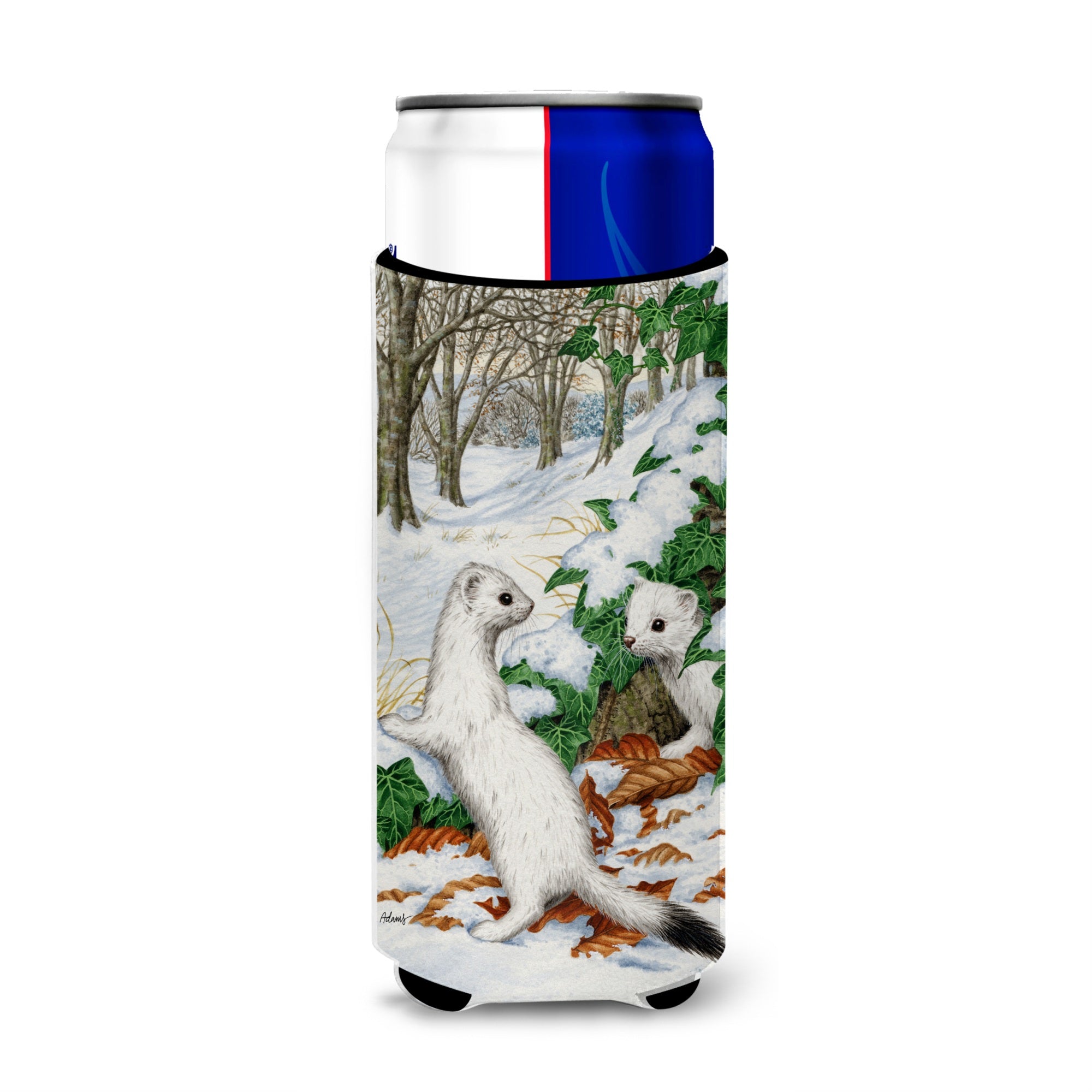 Caroline'S Treasures Stoats Short-Tailed Weasel Michelob Ultra Koozies For Slim Cans, Multicolor