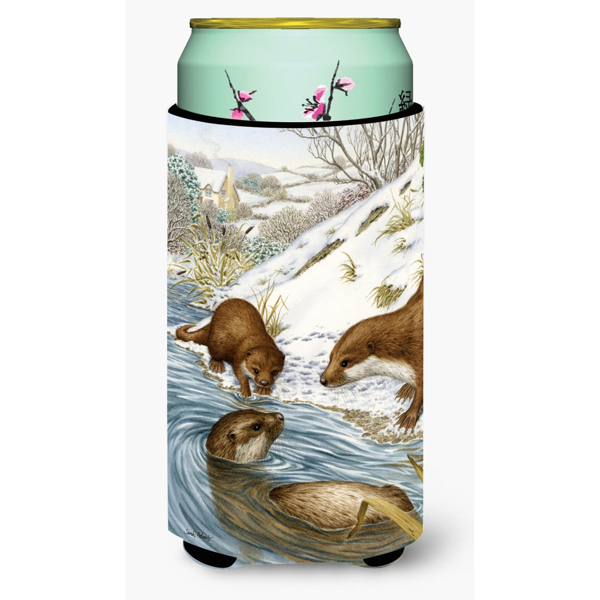 Caroline'S Treasures Otter At Play Tall Boy Koozie Hugger, Multicolor