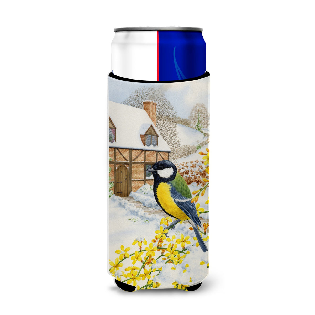 Caroline'S Treasures Asa2052Muk Great Tit Michelob Ultra Koozies For Slim Cans, Multicolor