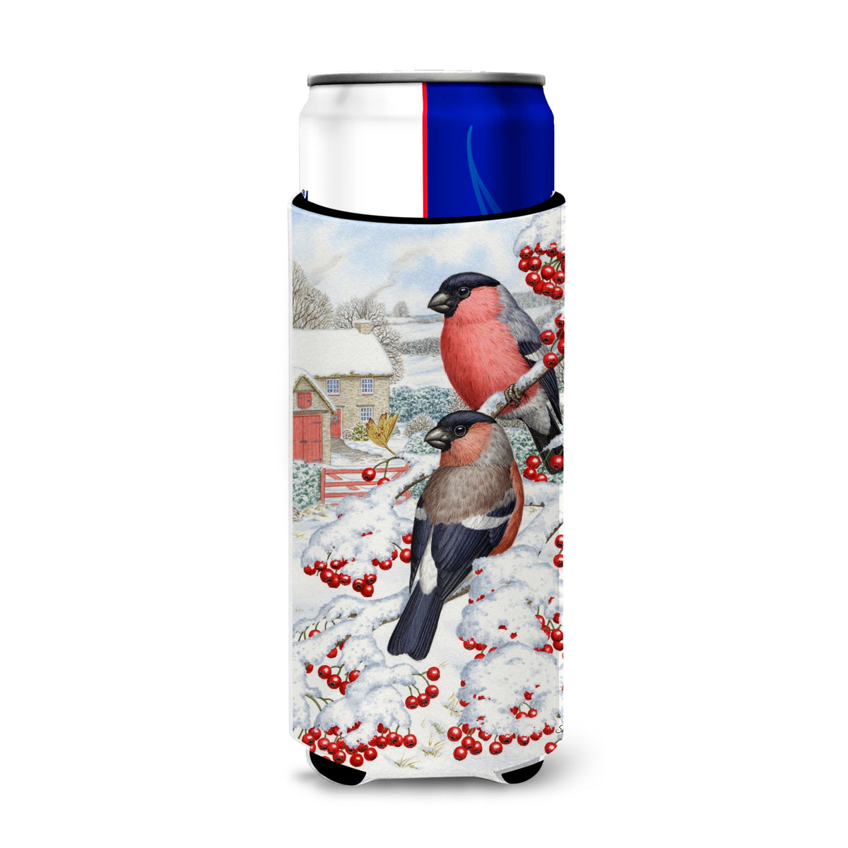 Caroline'S Treasures Asa2054Muk Eurasian Bullfinch Michelob Ultra Koozies For Slim Cans, Multicolor