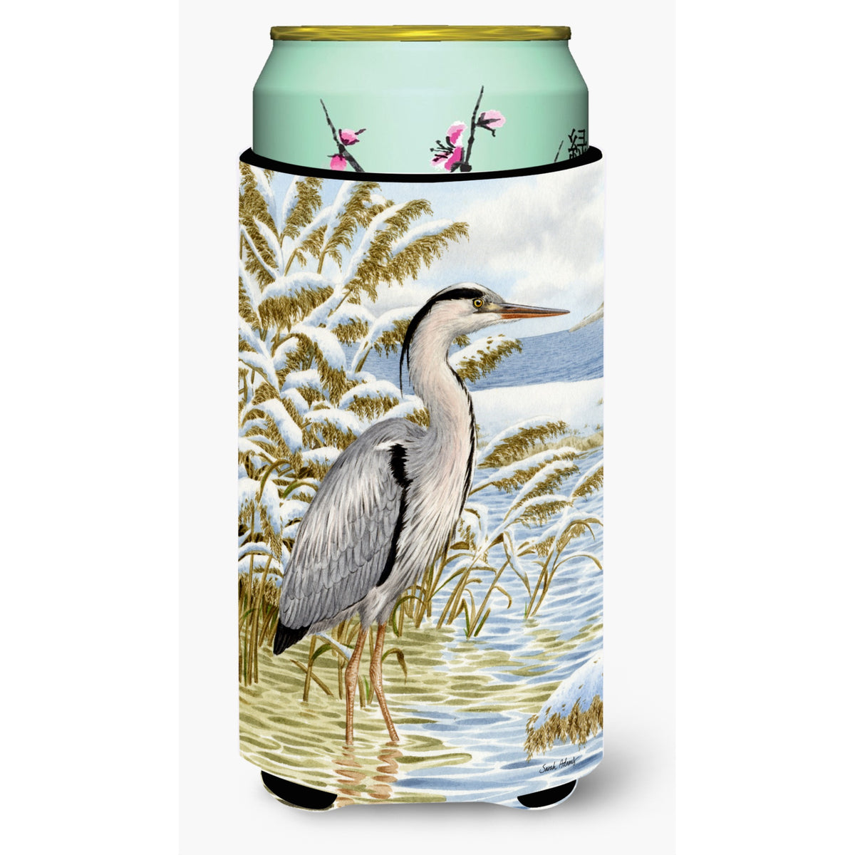 Caroline'S Treasures Blue Heron In The Water Tall Boy Koozie Hugger, Multicolor