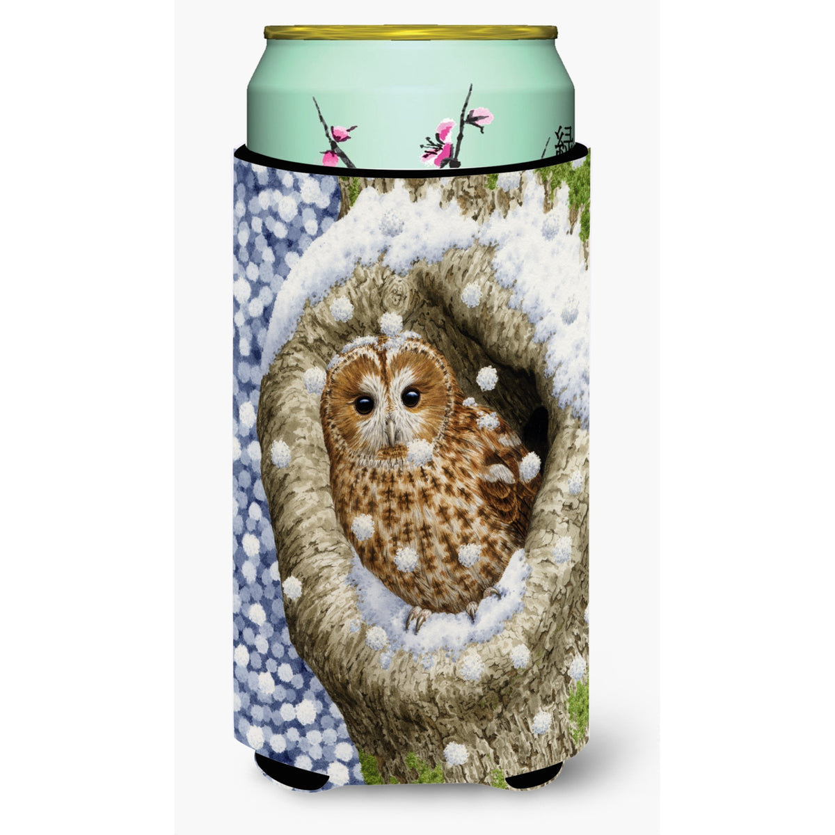 Caroline'S Treasures Tawny Owl In The Tree Tall Boy Koozie Hugger, Multicolor
