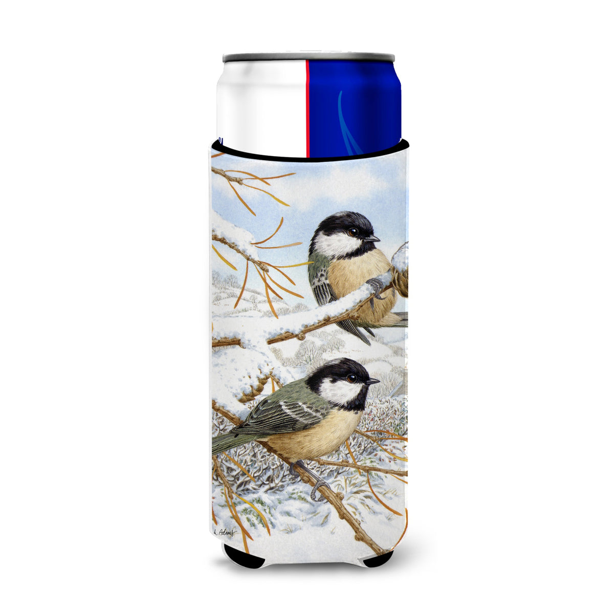 Caroline'S Treasures Asa2065Muk Coal Tits Michelob Ultra Koozies For Slim Cans, Multicolor