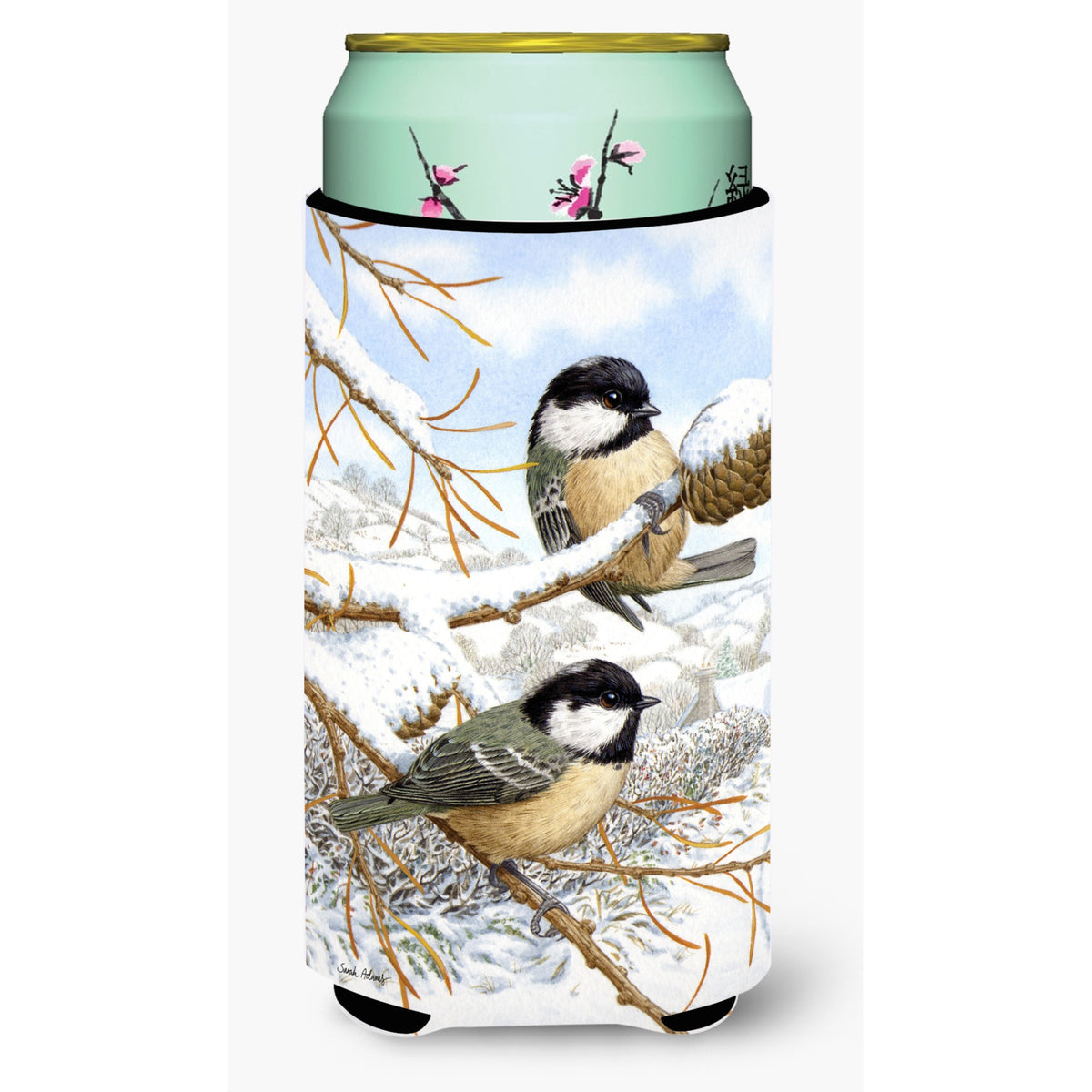 Caroline'S Treasures Asa2065Tbc Coal Tits Tall Boy Koozie Hugger, Multicolor