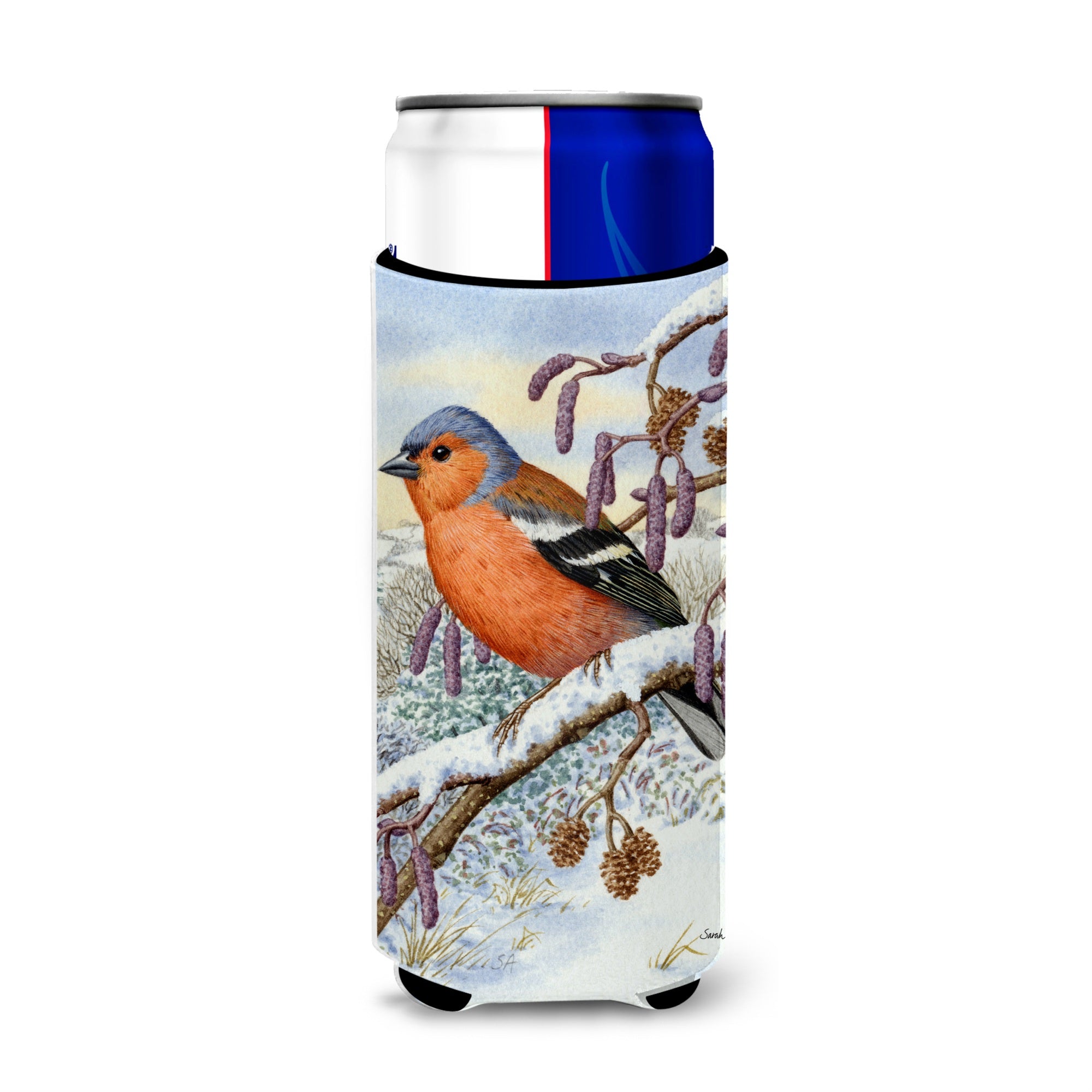 Caroline'S Treasures Asa2066Muk Eurasian Bullfinch Michelob Ultra Koozies For Slim Cans, Multicolor