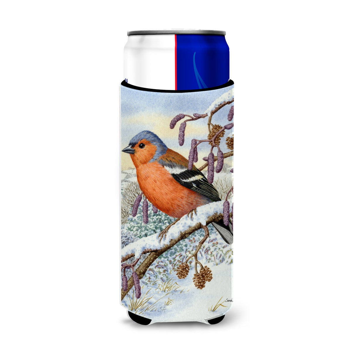 Caroline'S Treasures Asa2066Muk Eurasian Bullfinch Michelob Ultra Koozies For Slim Cans, Multicolor