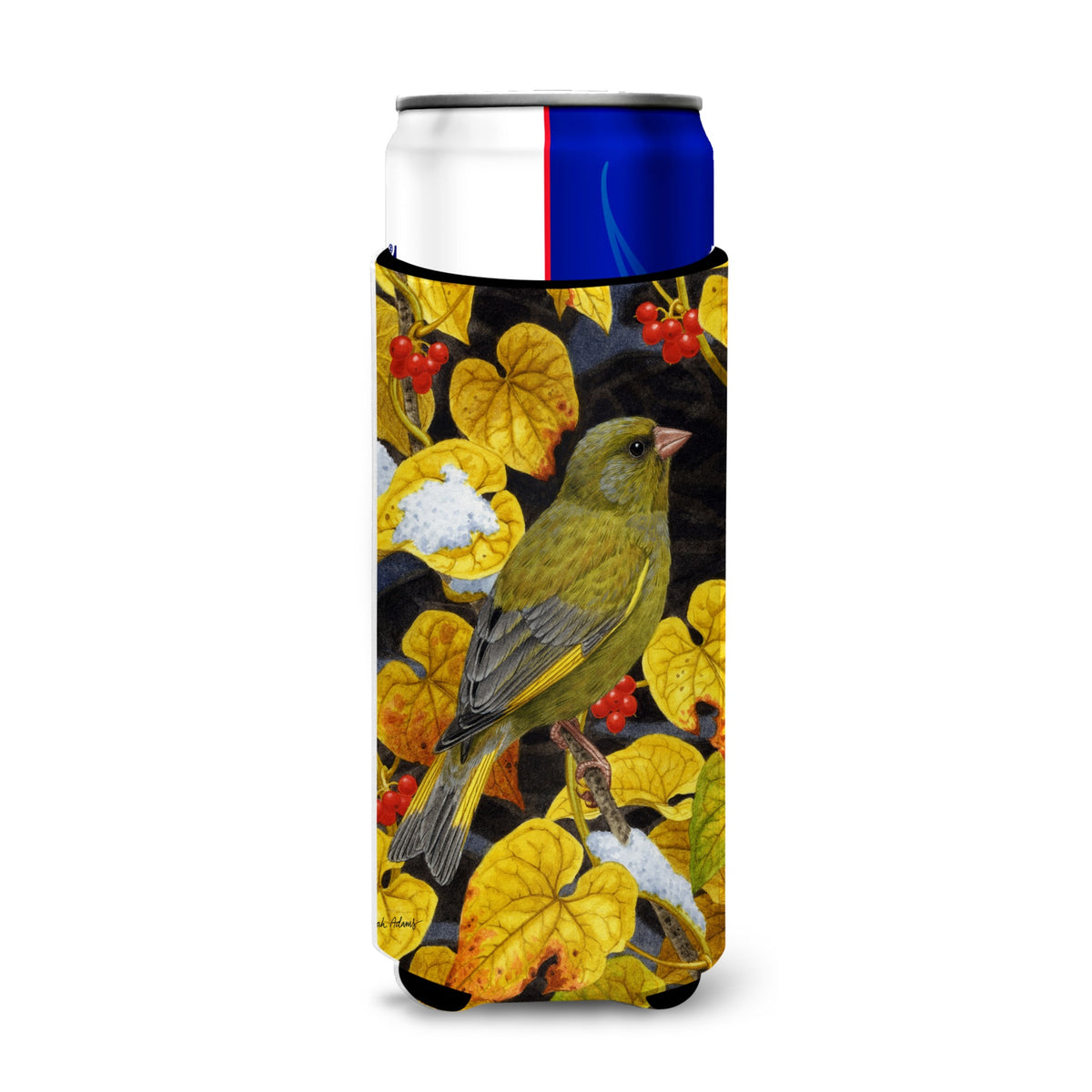 Caroline'S Treasures Asa2069Muk European Greenfinch Michelob Ultra Koozies For Slim Cans, Multicolor