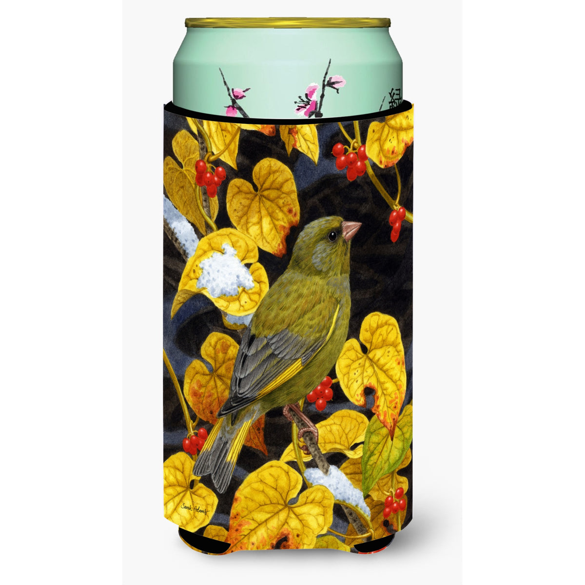Caroline'S Treasures Asa2069Tbc European Greenfinch Tall Boy Koozie Hugger, Multicolor