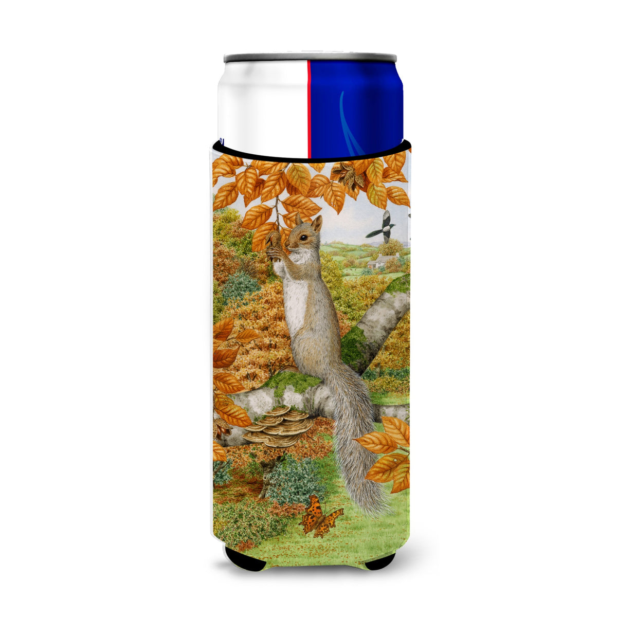 Caroline'S Treasures Grey Squirrel Michelob Ultra Koozies For Slim Cans, Multicolor