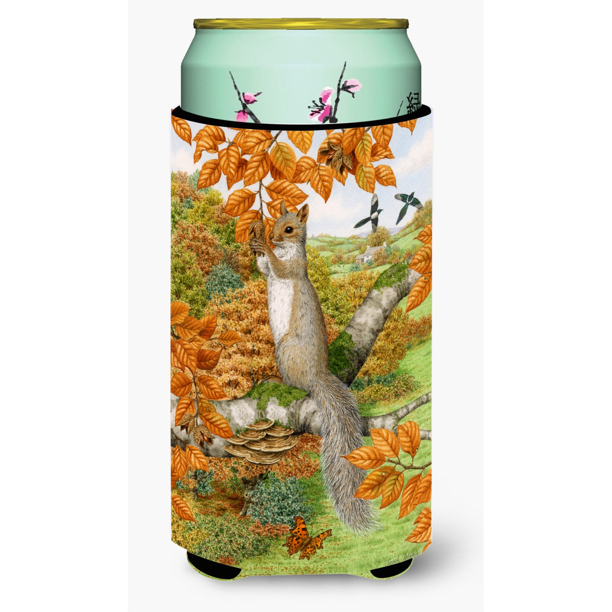 Caroline'S Treasures Grey Squirrel Tall Boy Koozie Hugger, Multicolor