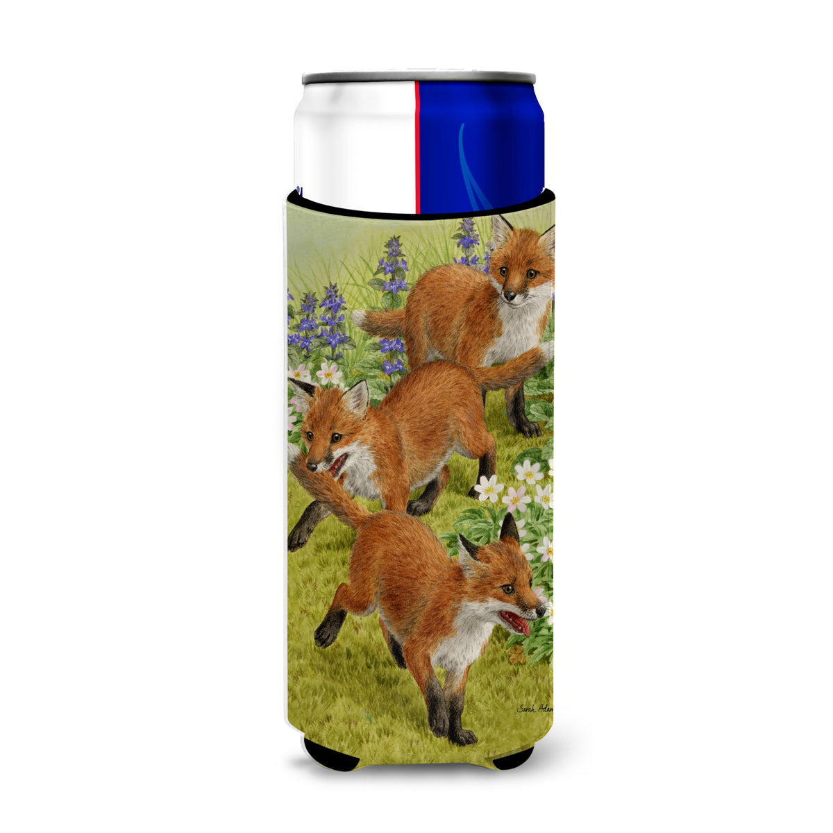 Caroline'S Treasures Asa2083Muk Fox Cubs Michelob Ultra Koozies For Slim Cans, Multicolor