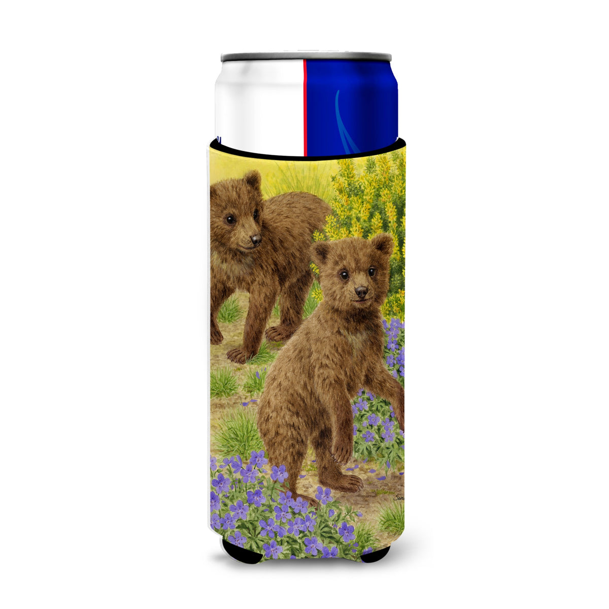 Caroline'S Treasures Bear Cubs Michelob Ultra Koozies For Slim Cans, Multicolor