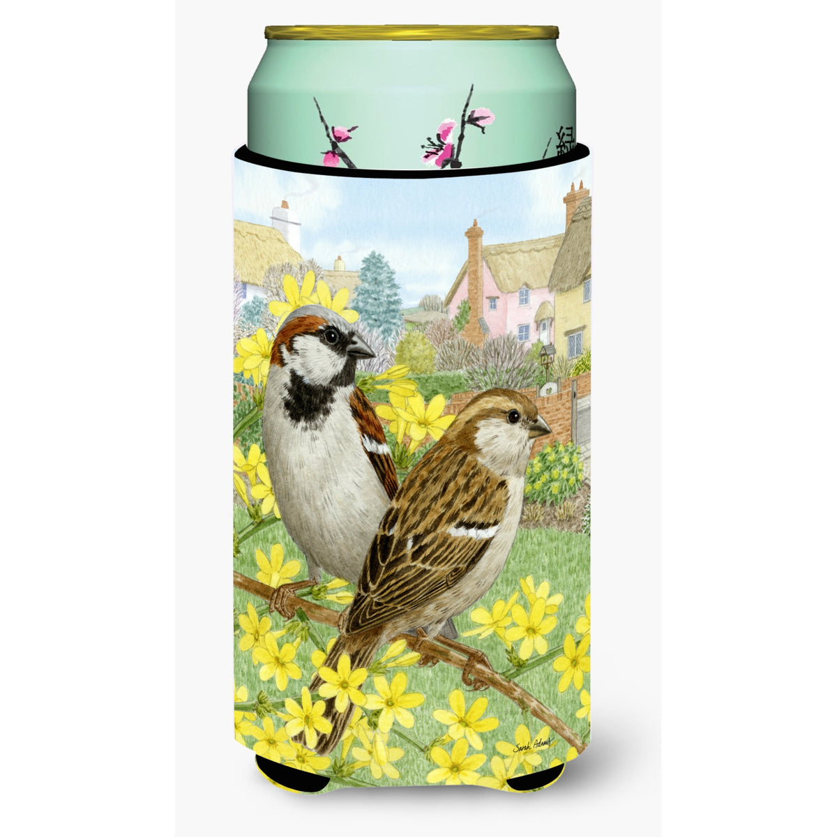 Caroline'S Treasures Asa2091Tbc House Sparrows Tall Boy Koozie Hugger, Multicolor