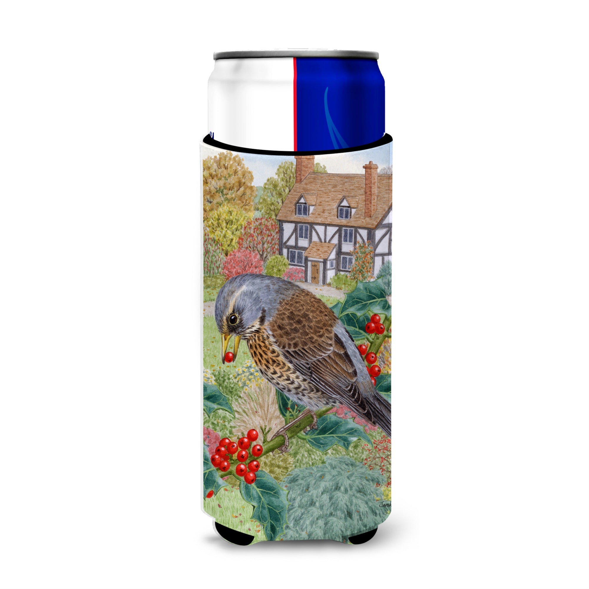 Caroline'S Treasures Fieldfare Michelob Ultra Koozies For Slim Cans, Multicolor