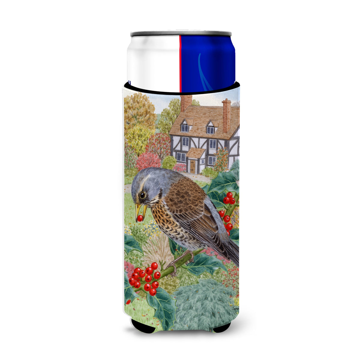 Caroline'S Treasures Fieldfare Michelob Ultra Koozies For Slim Cans, Multicolor