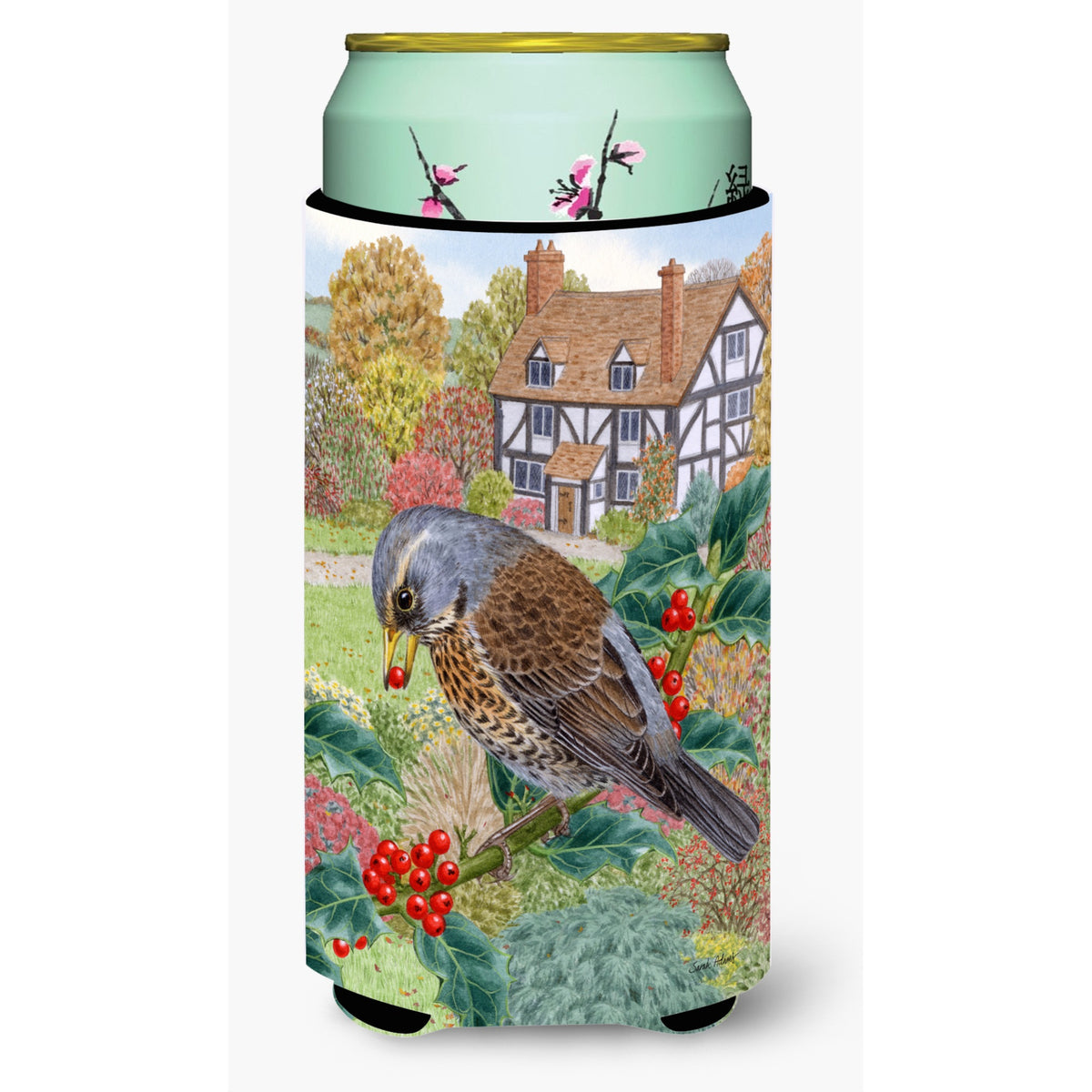 Caroline'S Treasures Fieldfare Tall Boy Koozie Hugger, Multicolor