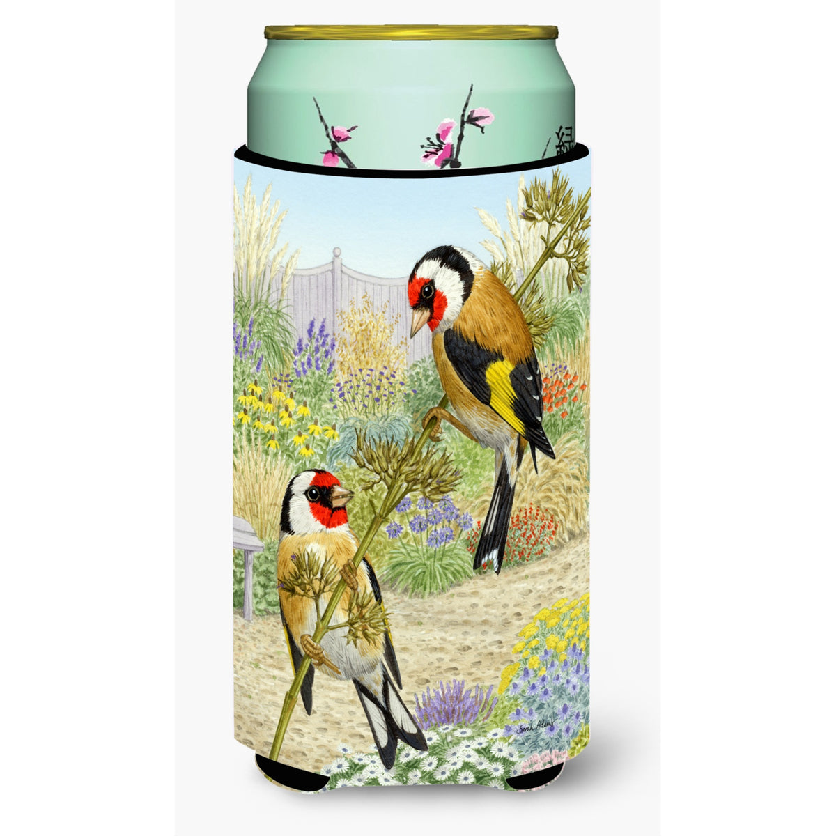 Caroline'S Treasures Asa2103Tbc European Goldfinches Tall Boy Koozie Hugger, Multicolor