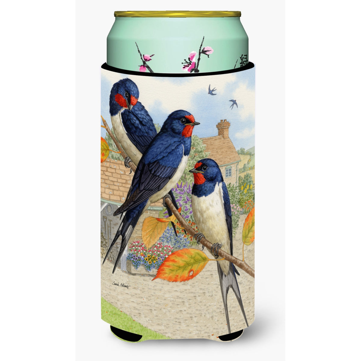 Caroline'S Treasures Barn Swallows Tall Boy Koozie Hugger, Multicolor