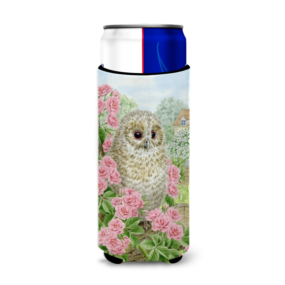 Caroline'S Treasures Tawny Owlet Michelob Ultra Koozies For Slim Cans, Multicolor