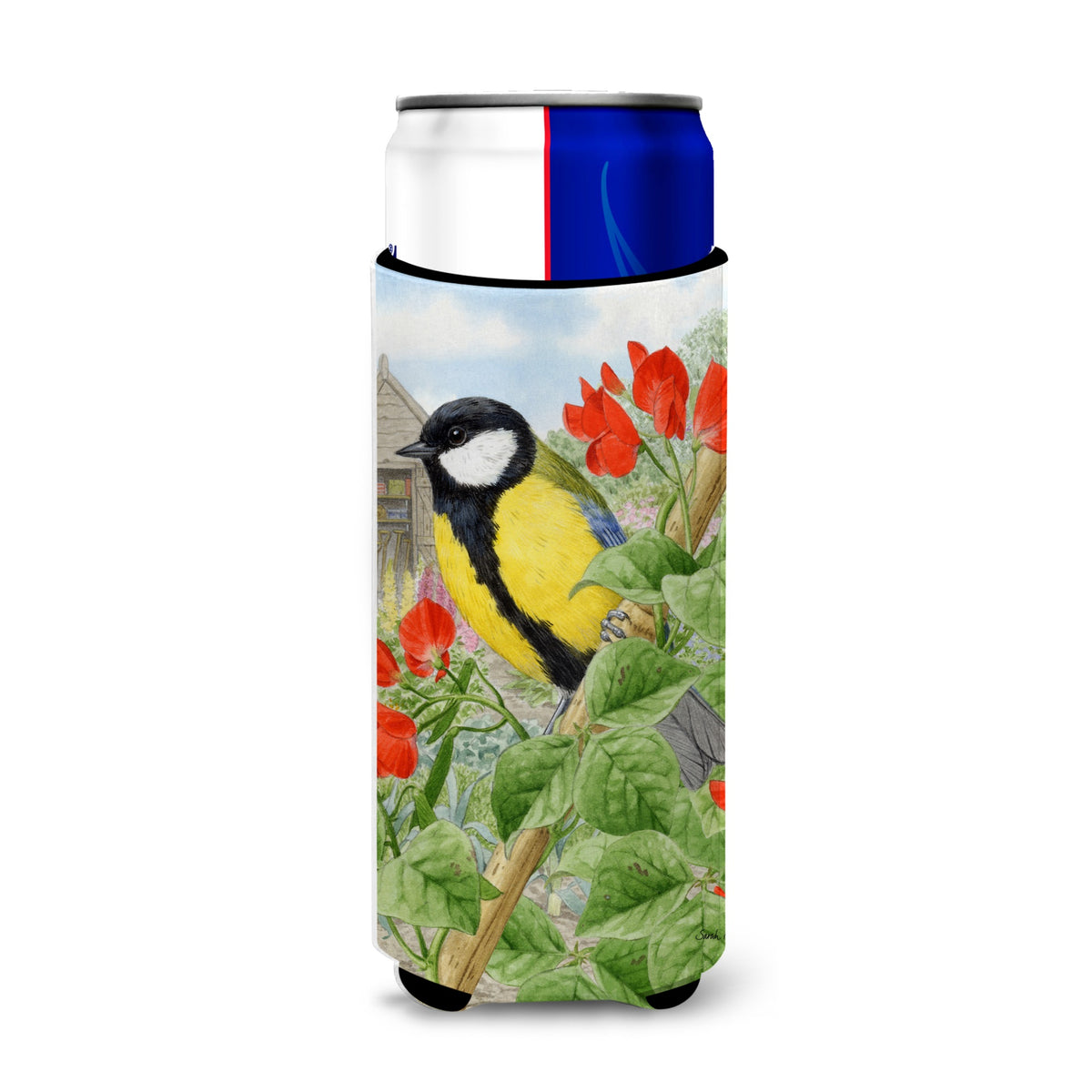 Caroline'S Treasures Asa2110Muk Great Tit Michelob Ultra Koozies For Slim Cans, Multicolor