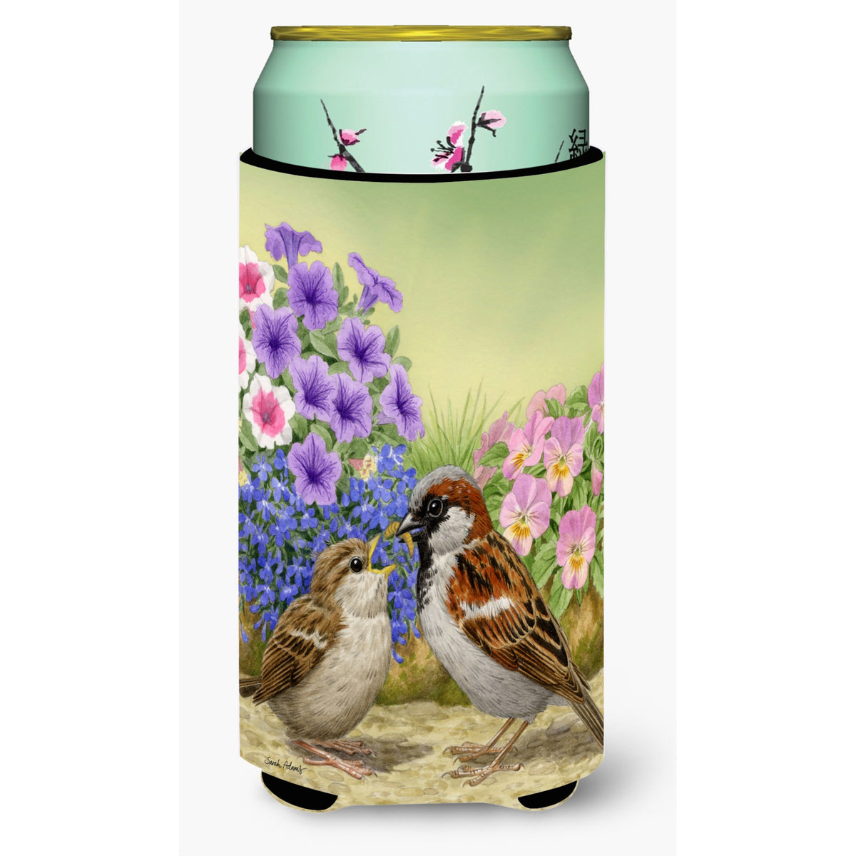 Caroline'S Treasures Asa2112Tbc House Sparrows Tall Boy Koozie Hugger, Multicolor