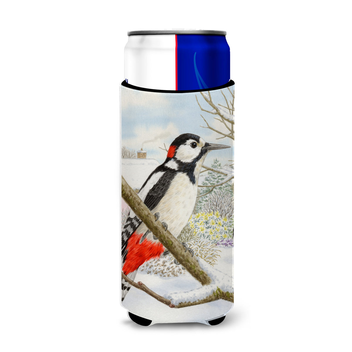Caroline'S Treasures Spotted Woodpecker Michelob Ultra Koozies For Slim Cans, Multicolor