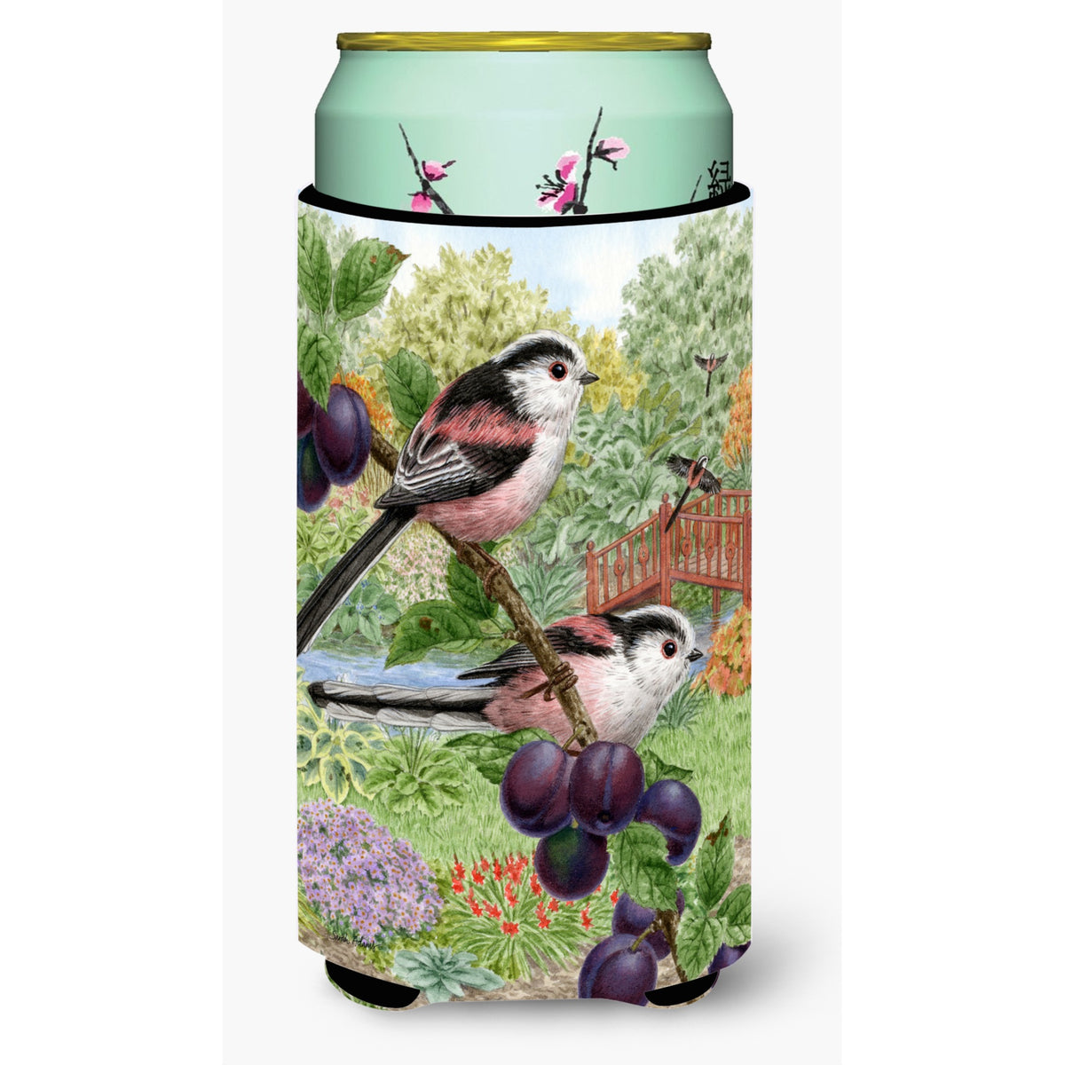 Caroline'S Treasures Asa2115Tbc Long Tailed Tits Tall Boy Koozie Hugger, Multicolor