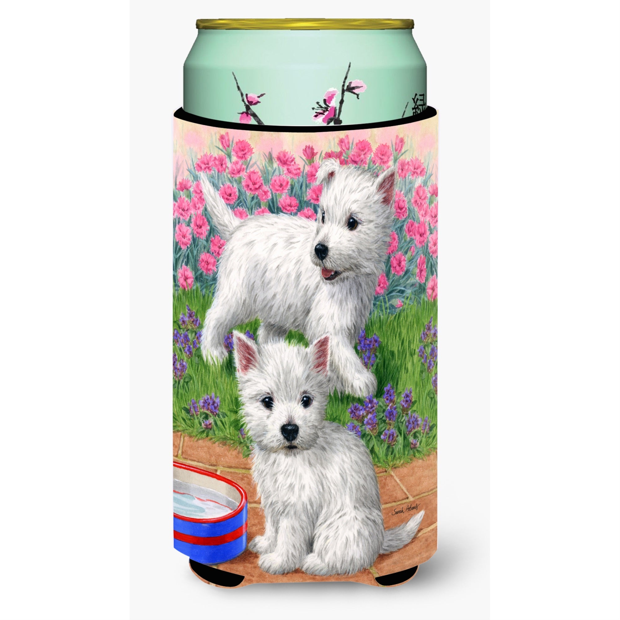 Caroline'S Treasures Westie Pups Tall Boy Koozie Hugger, Multicolor