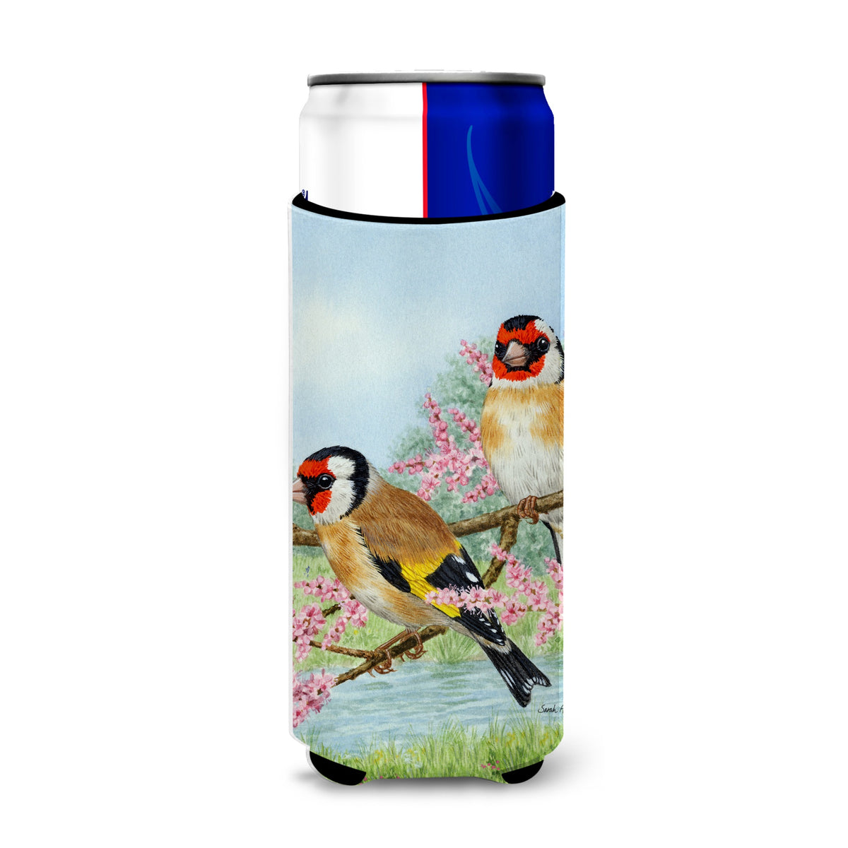 Caroline'S Treasures Asa2119Muk European Goldfinches Michelob Ultra Koozies For Slim Cans, Multicolor