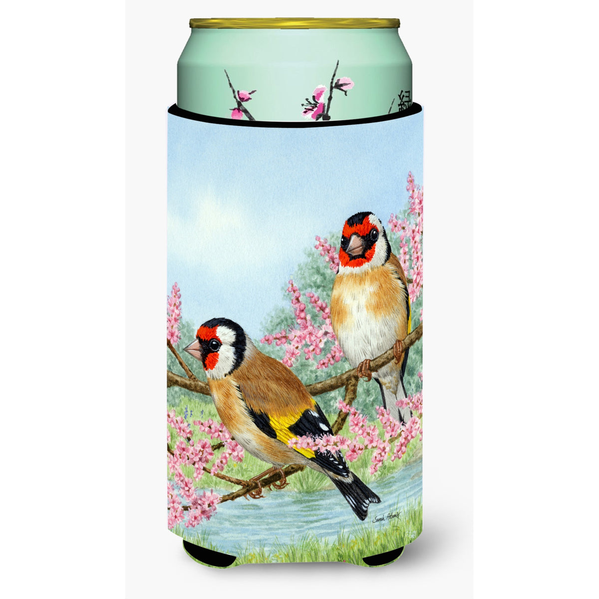Caroline'S Treasures Asa2119Tbc European Goldfinches Tall Boy Koozie Hugger, Multicolor