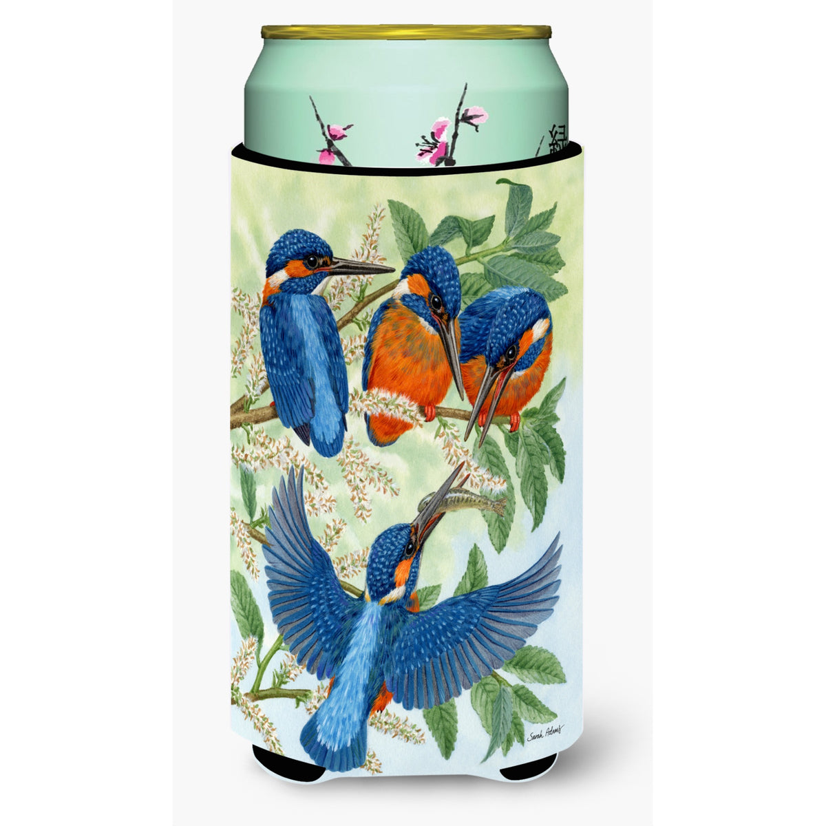 Caroline'S Treasures Kingfisher Family Tall Boy Koozie Hugger, Multicolor