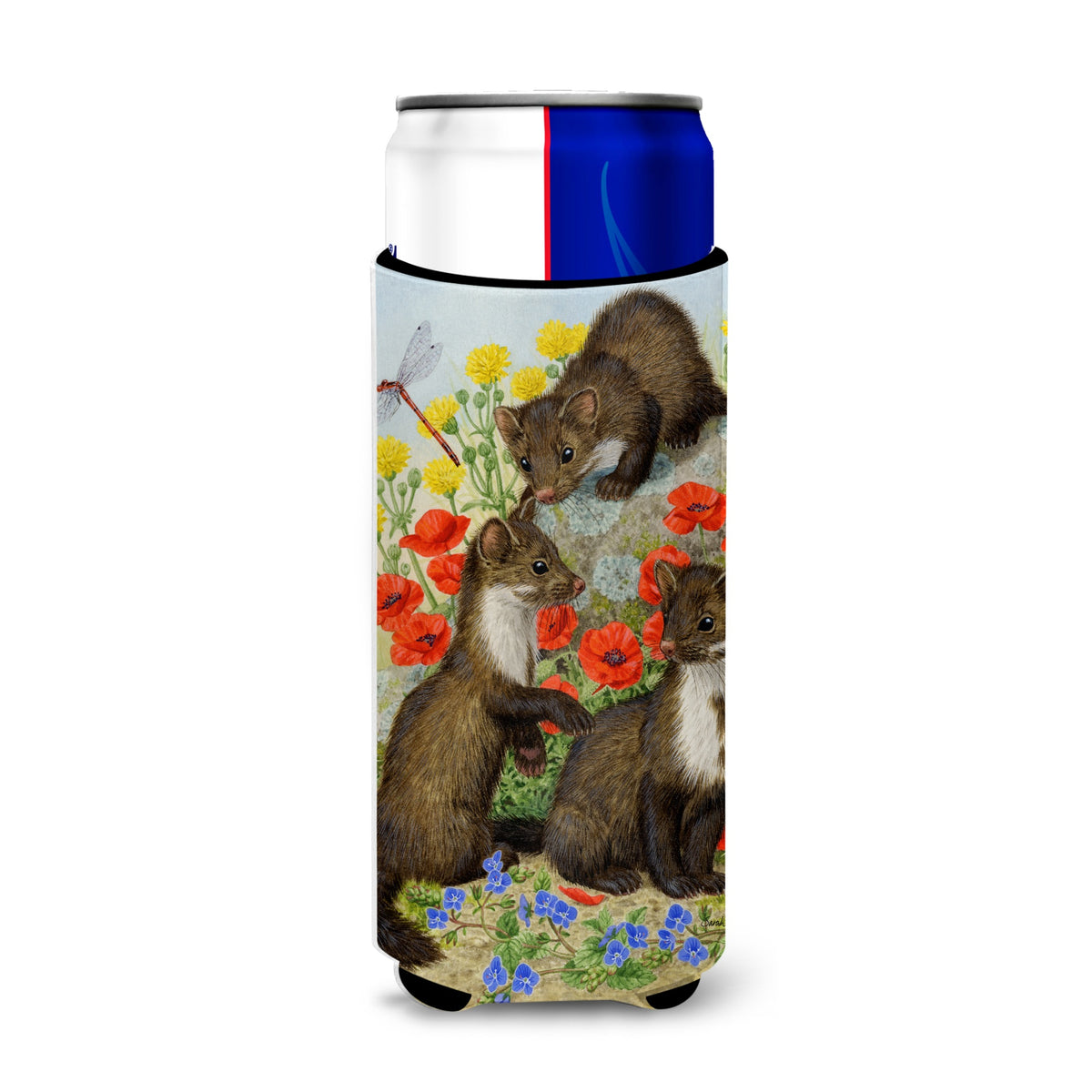 Caroline'S Treasures Stone Martins Beech Marten Michelob Ultra Koozies For Slim Cans, Multicolor