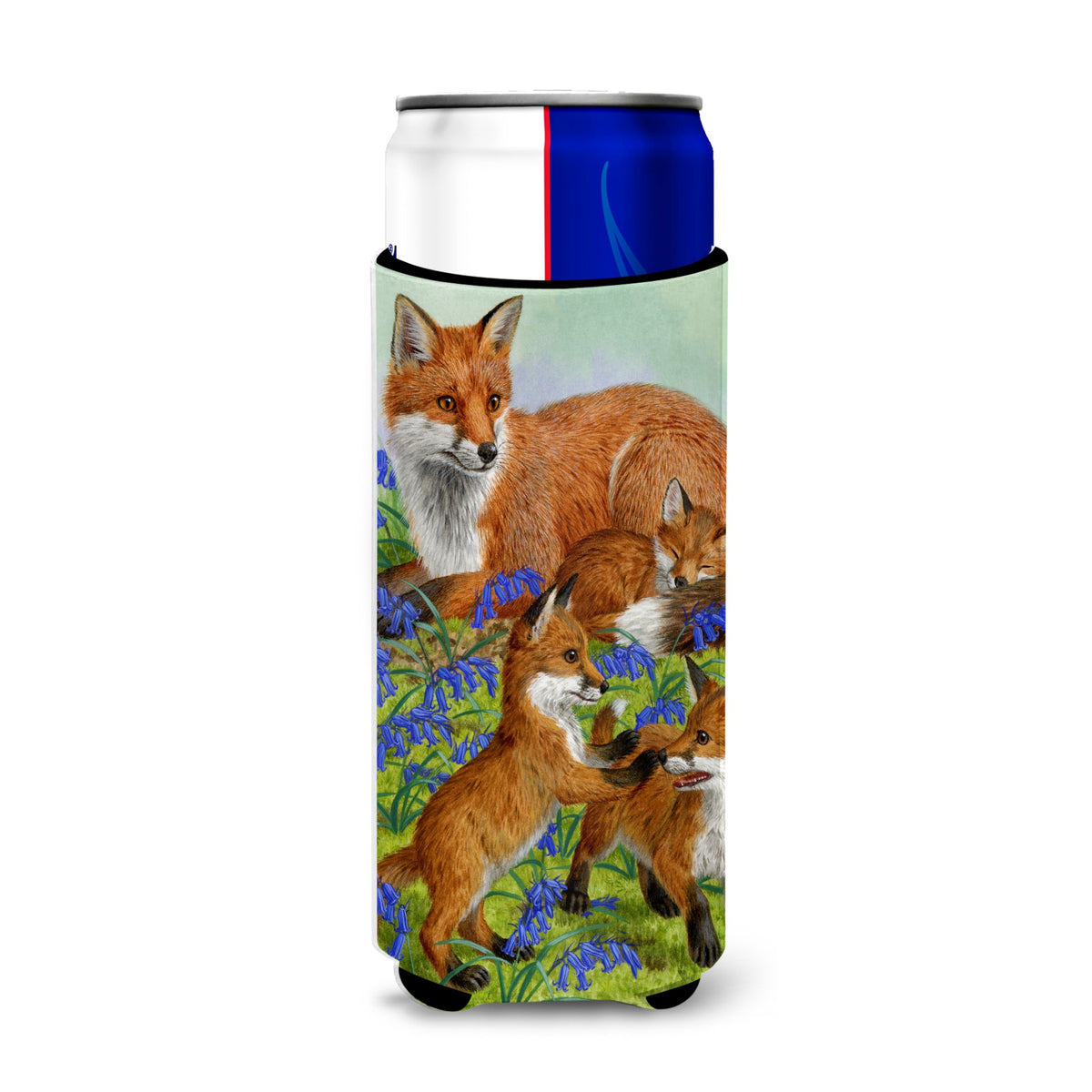 Caroline'S Treasures Fox Family Michelob Ultra Koozies For Slim Cans, Multicolor