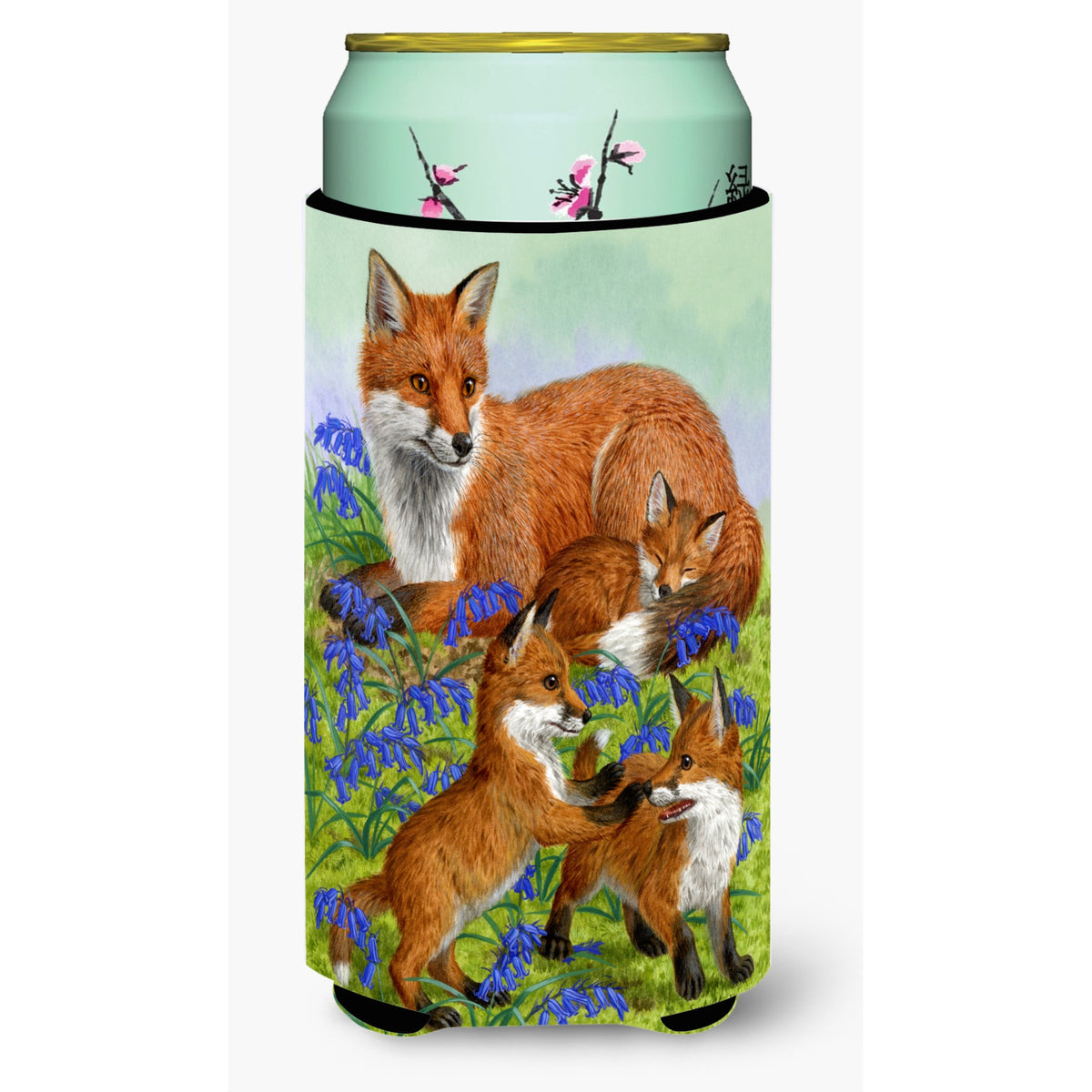 Caroline'S Treasures Asa2123Tbc Fox Family Tall Boy Insulator Hugger Cold-Beverage-Koozies, Multicolor