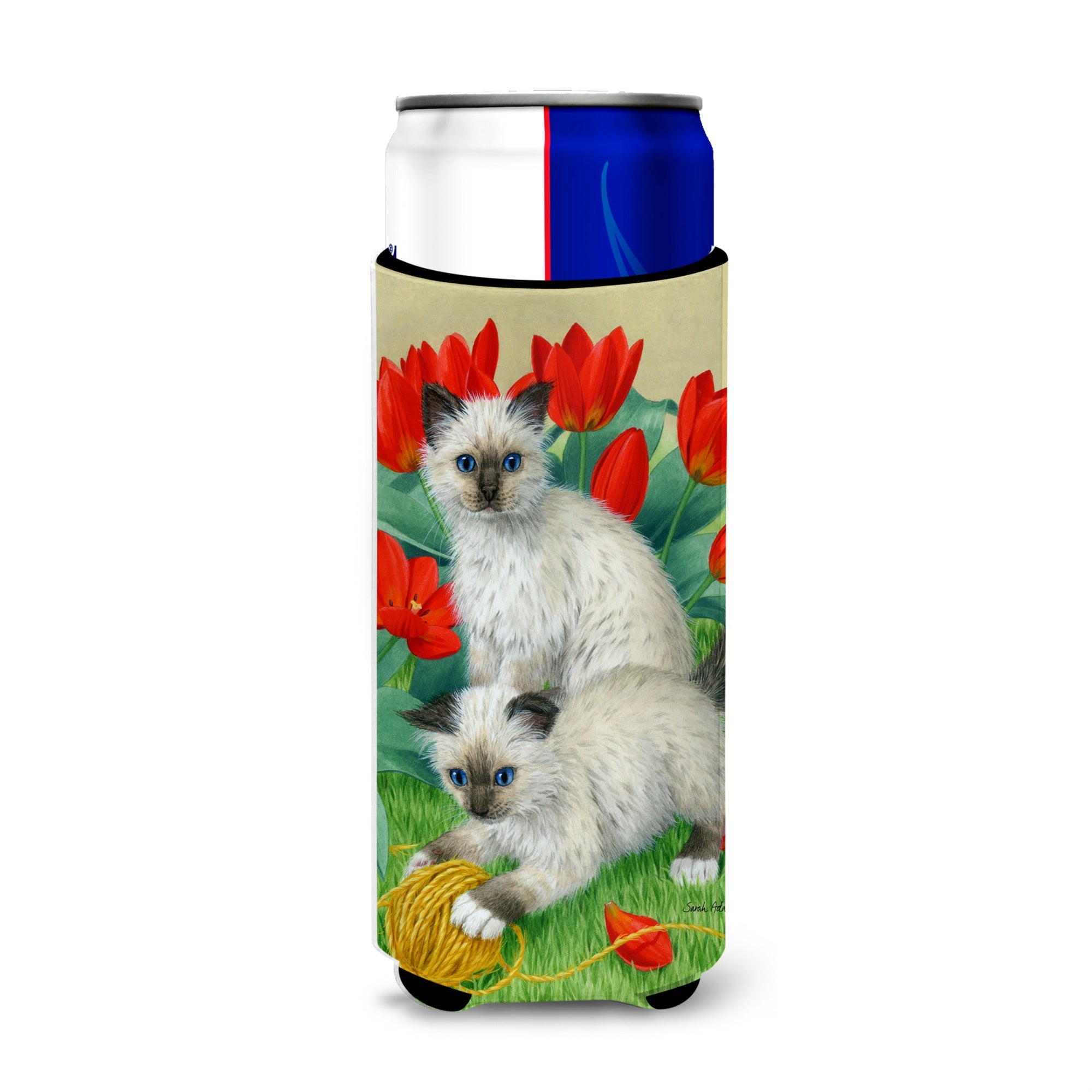 Caroline'S Treasures Birman Kittens Michelob Ultra Koozies For Slim Cans, Multicolor