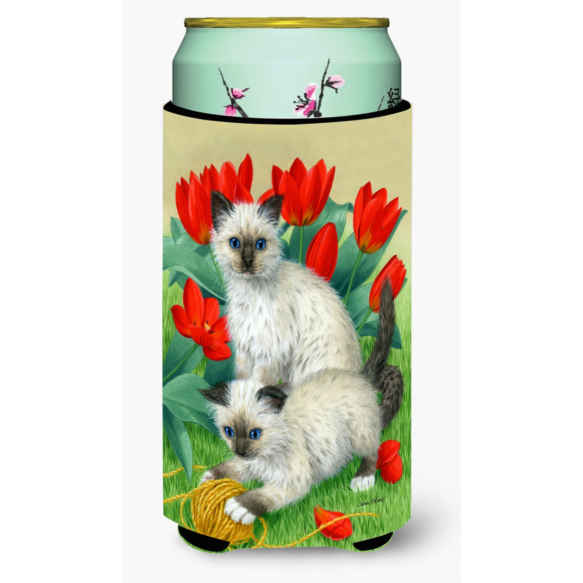 Caroline'S Treasures Birman Kittens Tall Boy Koozie Hugger, Multicolor