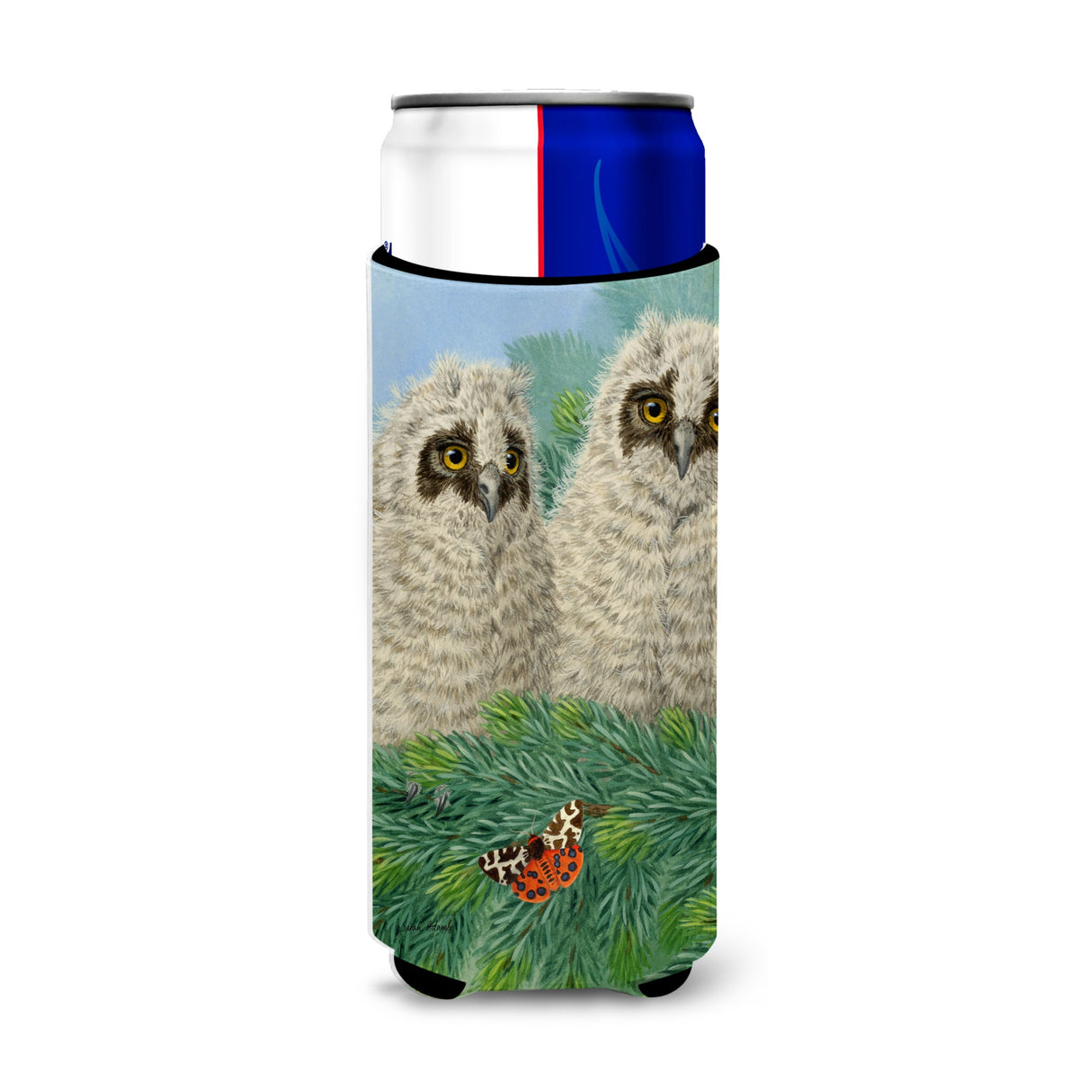 Caroline'S Treasures Owlets Michelob Ultra Koozies For Slim Cans, Multicolor