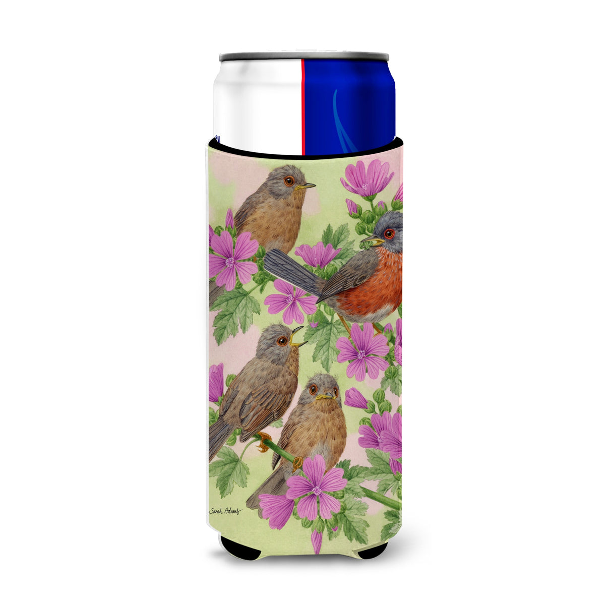 Caroline'S Treasures Warbler Family Michelob Ultra Koozies For Slim Cans, Multicolor