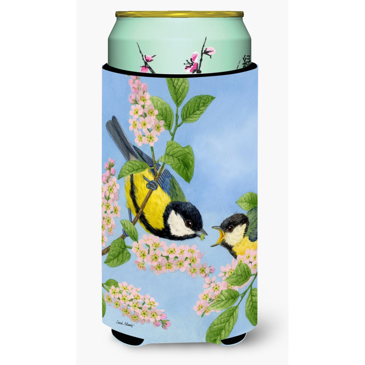Caroline'S Treasures Eurasian Blue Tits Birds Tall Boy Koozie Hugger, Multicolor