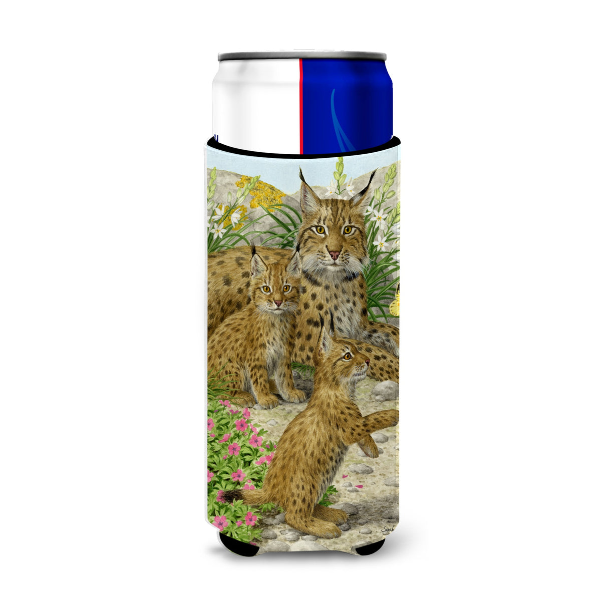 Caroline'S Treasures Lynx And Cubs Michelob Ultra Koozies For Slim Cans, Multicolor