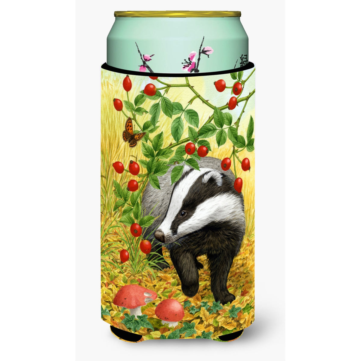 Caroline'S Treasures Badger Tall Boy Koozie Hugger, Multicolor