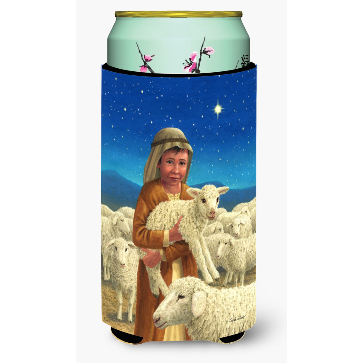 Caroline'S Treasures Shepherd And His Sheep Tall Boy Koozie Hugger, Multicolor