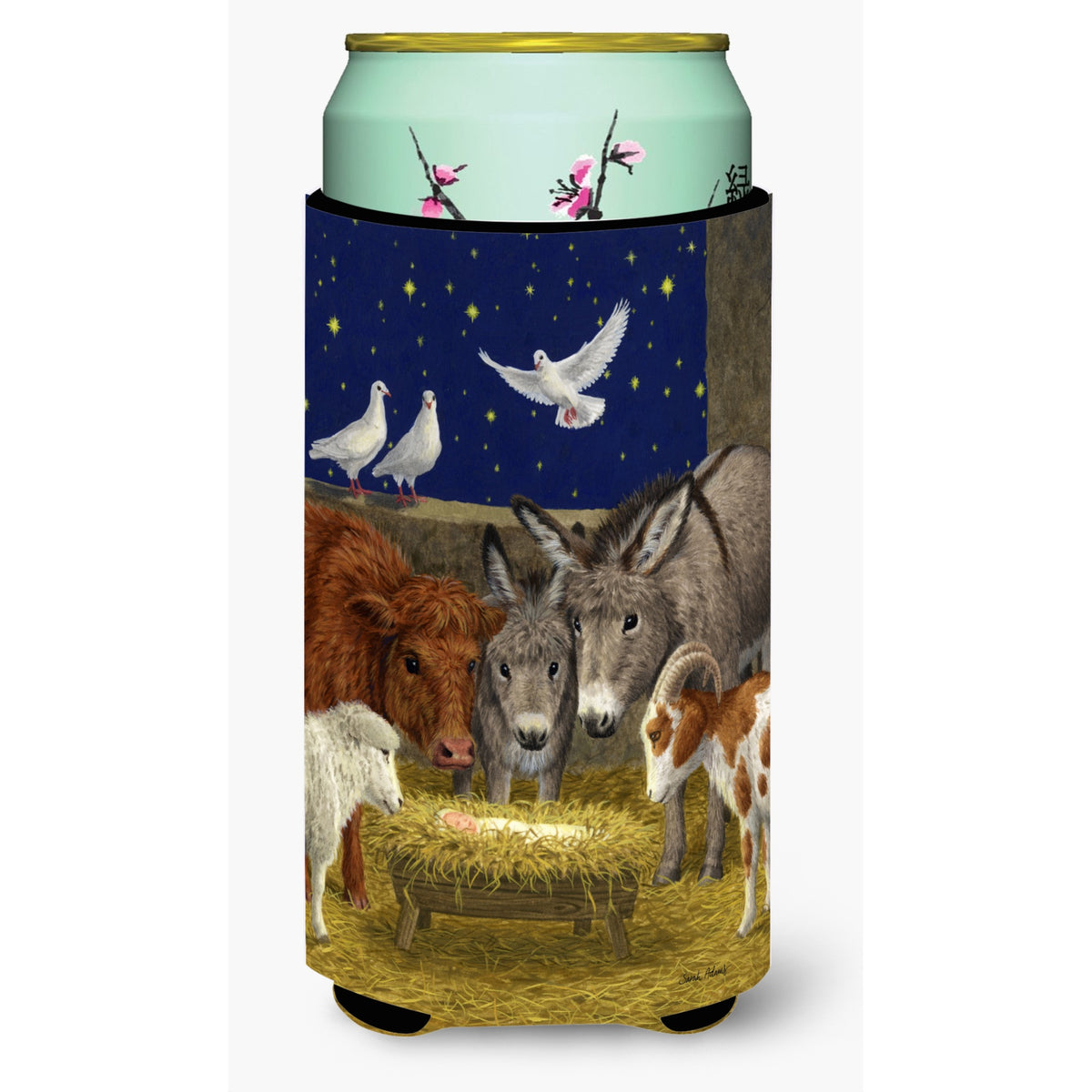 Caroline'S Treasures Nativity Scene With Just Animals Tall Boy Koozie Hugger, Multicolor