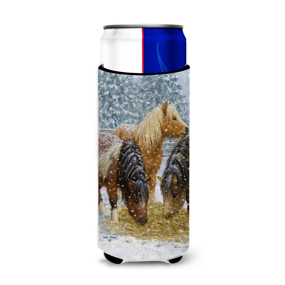 Caroline'S Treasures Shtetl And Ponies Michelob Ultra Koozies For Slim Cans, Multicolor