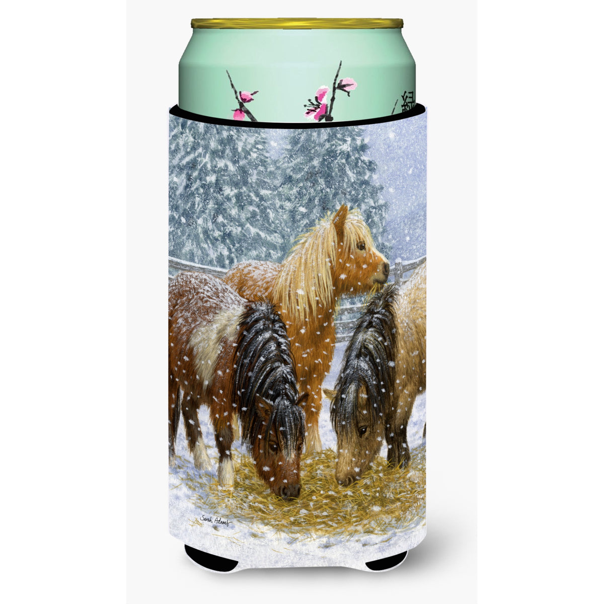Caroline'S Treasures Shtetl And Ponies Tall Boy Koozie Hugger, Multicolor