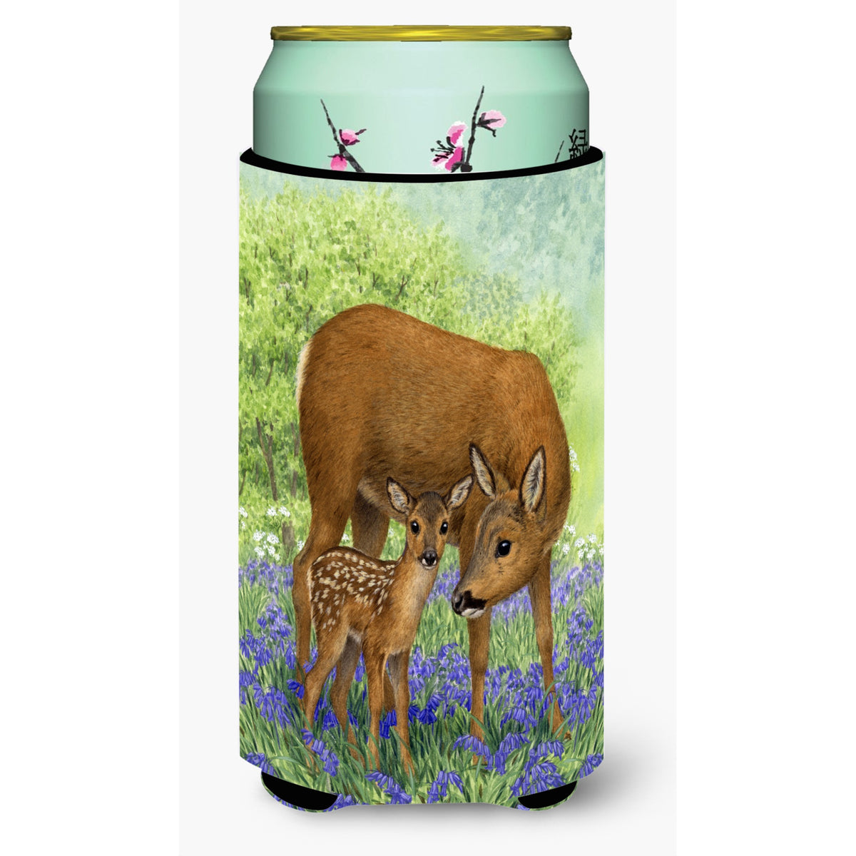 Caroline'S Treasures Deer And Fawn Tall Boy Koozie Hugger, Multicolor