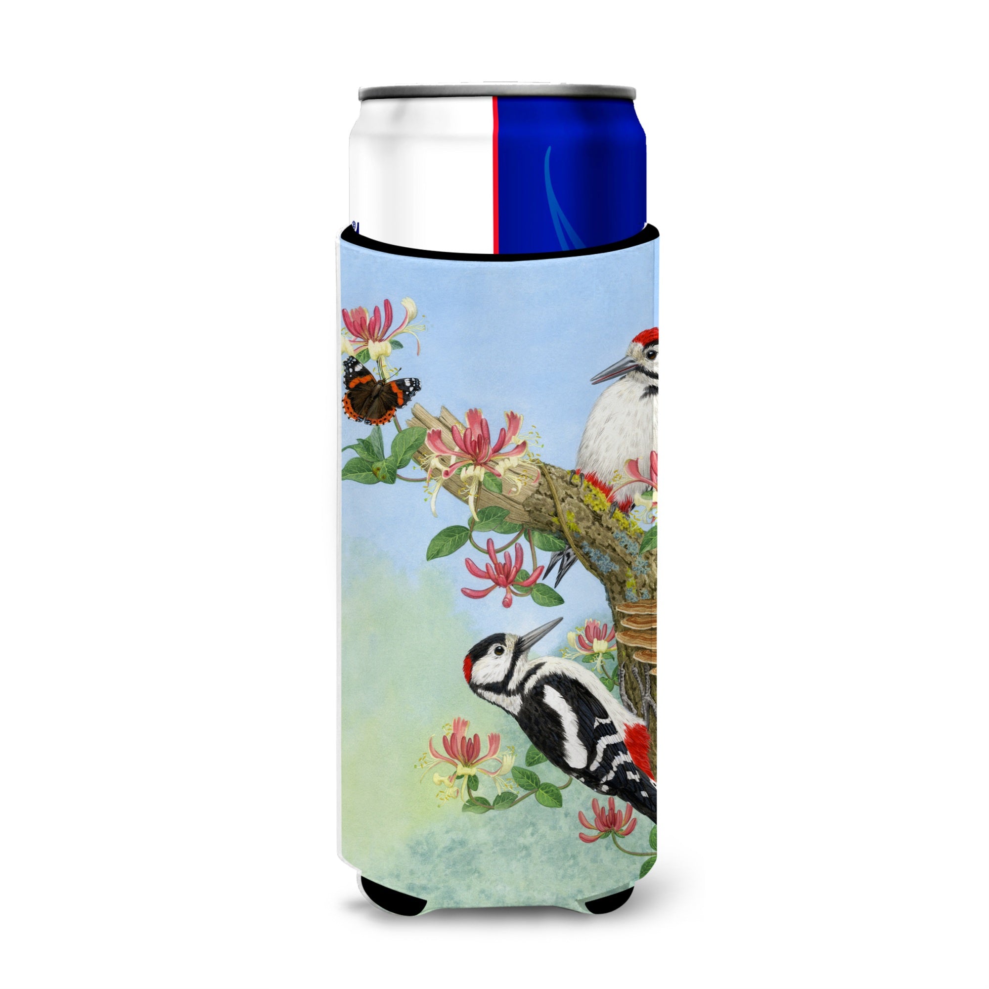 Caroline'S Treasures Woodpeckers Michelob Ultra Koozies For Slim Cans, Multicolor