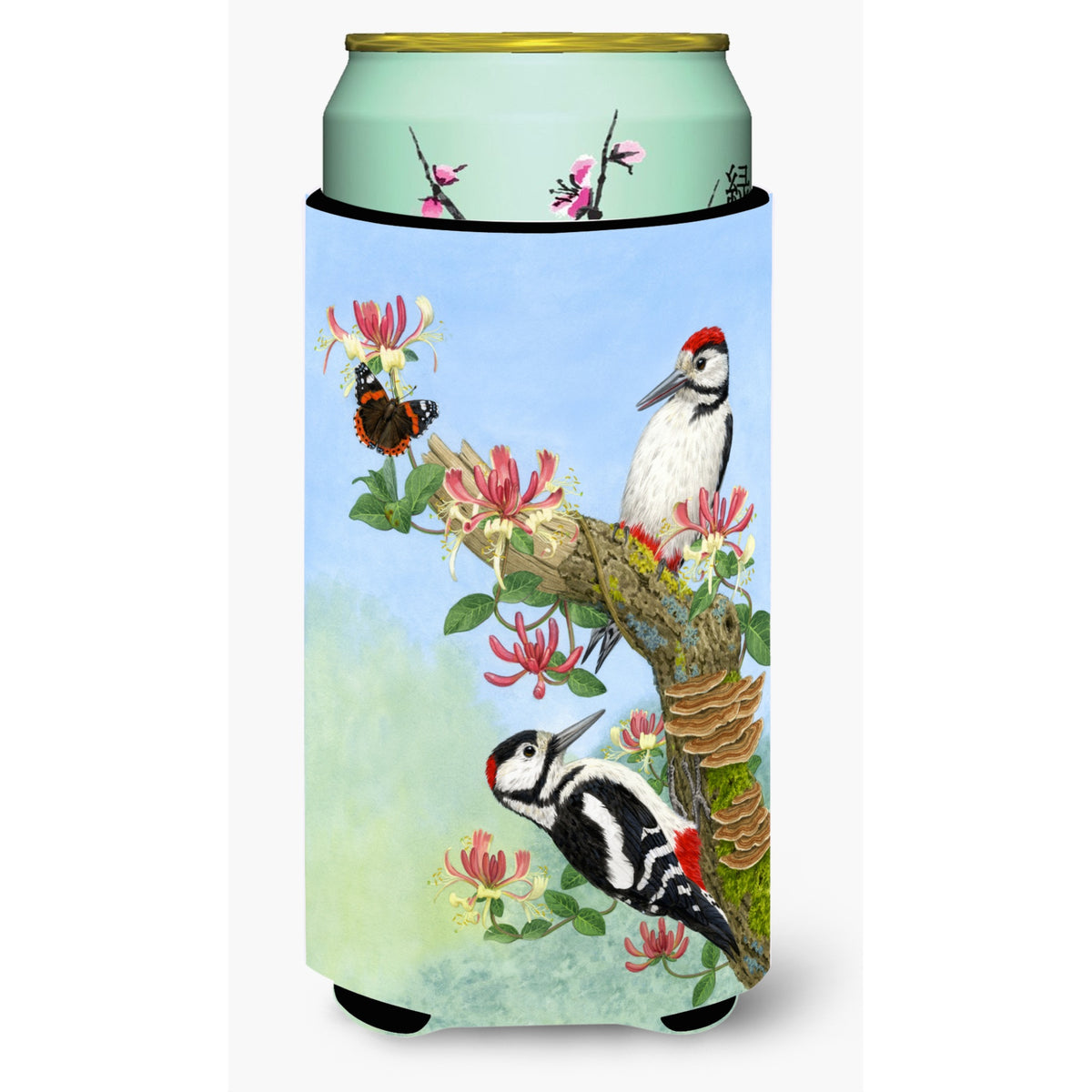 Caroline'S Treasures Woodpeckers Tall Boy Koozie Hugger, Multicolor